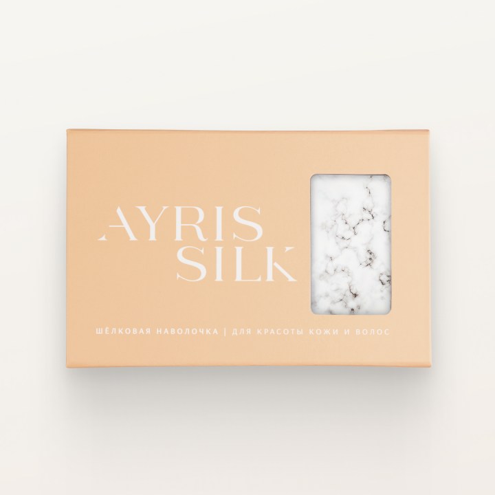 ШЕЛКОВАЯ НАВОЛОЧКА 50Х70_черный мрамор